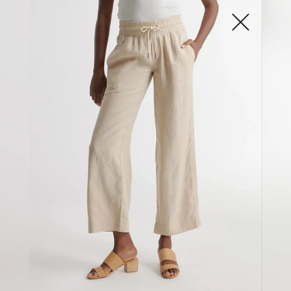 NWT 100% European Linen Wide Leg Pants Size XL in Driftwood by Quince